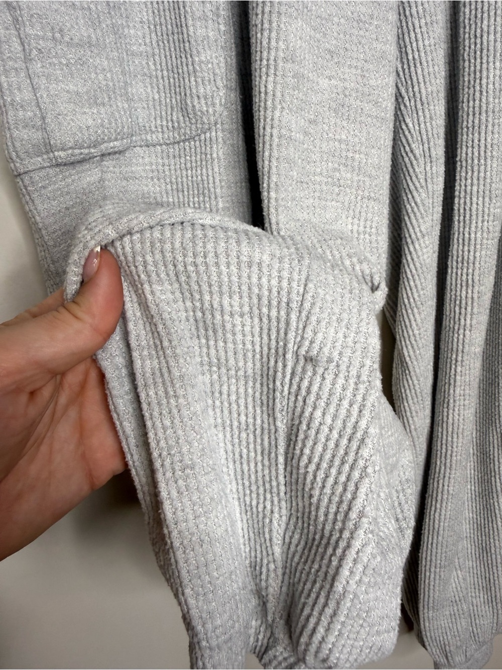 Aerie Light Gray Waffle Cargo Knit Joggers - Picture 3 of 7